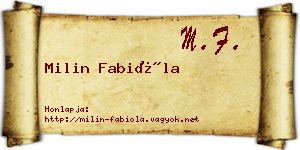 Milin Fabióla névjegykártya